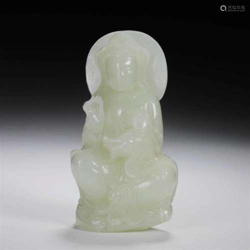 Hetian jade jade Guanyin statue pendant