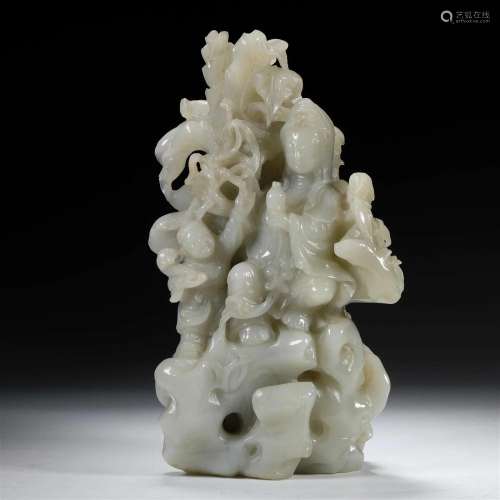 Hetian jade sent the son Guanyin Shanzi ornaments