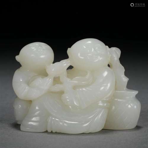 Hetian jade boy ornaments