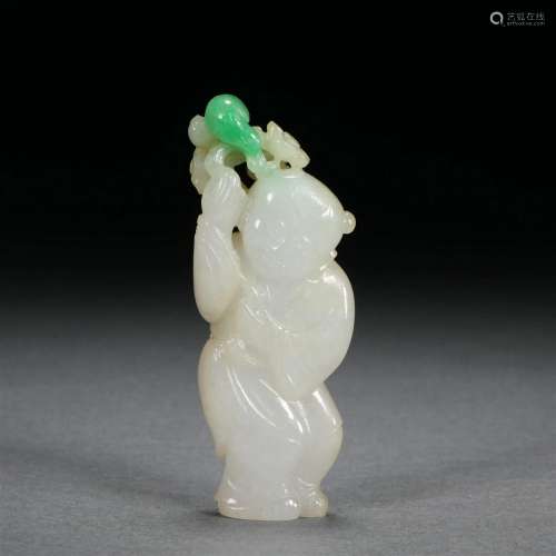 Qing dynasty jade boy handle