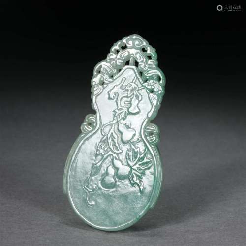 Qing dynasty jade gourd shape plate