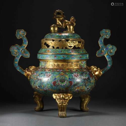 Qing dynasty cloisonne incense smoker