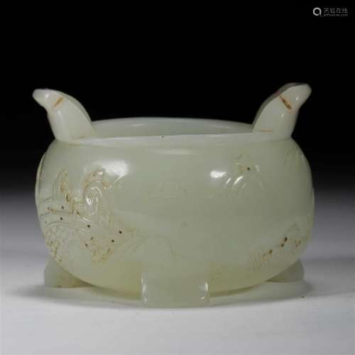 Qing dynasty Hetian jade incense burner
