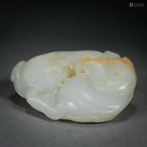 Qing Dynasty lasted more than every year Jade carved handle