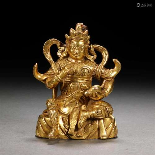 Qing dynasty bronze gilt statue of the king