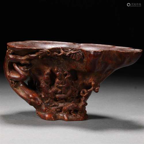 Ming dynasty wood carved jazz cup