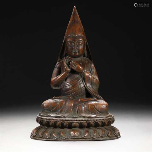 Bronze Buddha statue of Guru of the Ming Dynasty