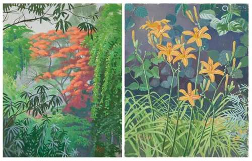 IJAZ UL HASSAN Untitled (Misty Morning); Tiger Lilies