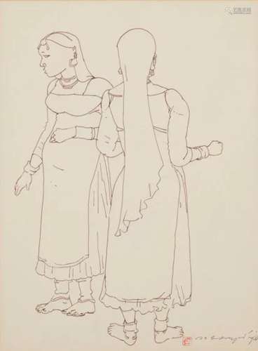 A. RAMACHANDRAN Untitled (Two Women)