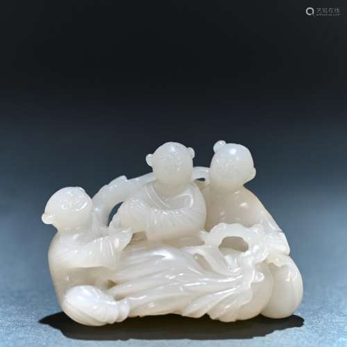 White jade boy from Hotan in the Qing Dynasty