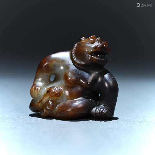 Ancient Hetian jade bear