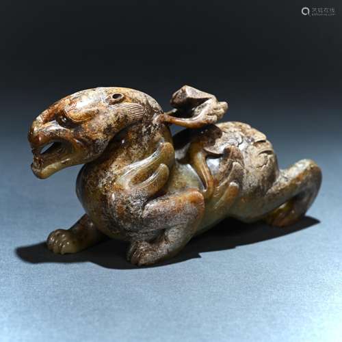 Ancient Hetian jade beast