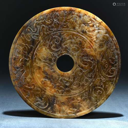 Ancient Hetian jade dragon pattern jade wall