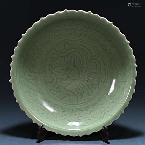 Ancient Longquan kiln phoenix plate