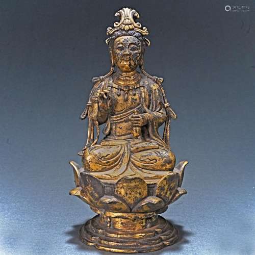 Ancient bronze gilt Buddha Statue