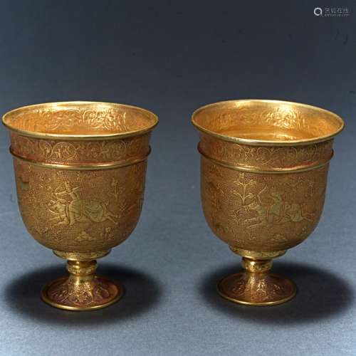 Ancient pure gold goblet