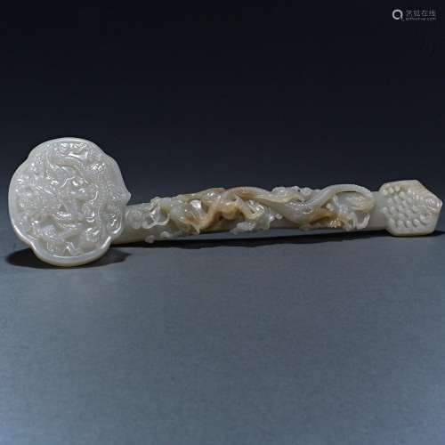 Qing Dynasty and Tian jade dragon grain ruyi