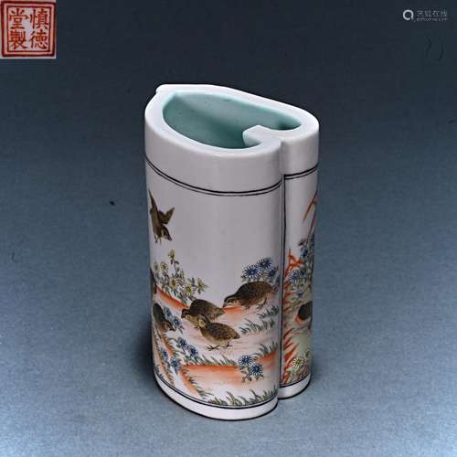 Pastel pen holder from the Qing Dynasty