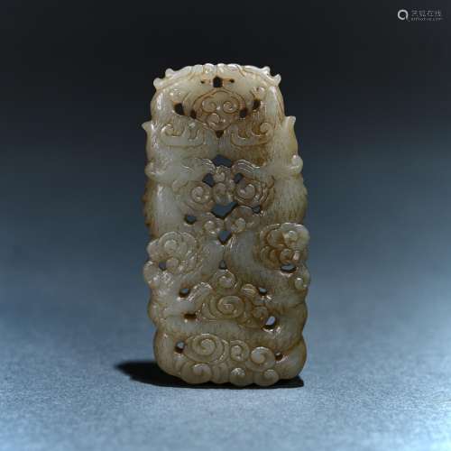 Ming Dynasty Hotan jade dragon pattern brand decoration