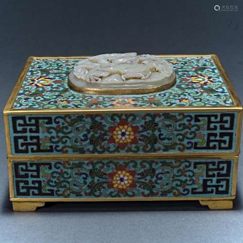 Embroidered enamel jewelry box from the Qing Dynasty