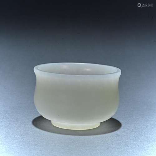 Ancient Hotan white jade cup