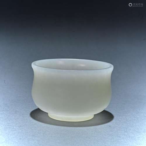 Ancient Hotan white jade cup