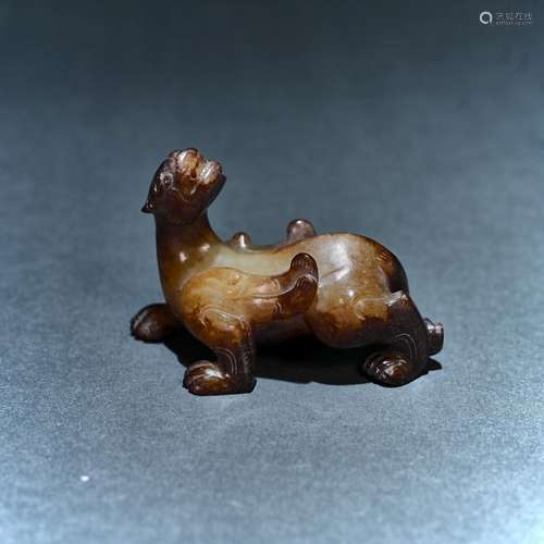 Ancient Hetian jade beast