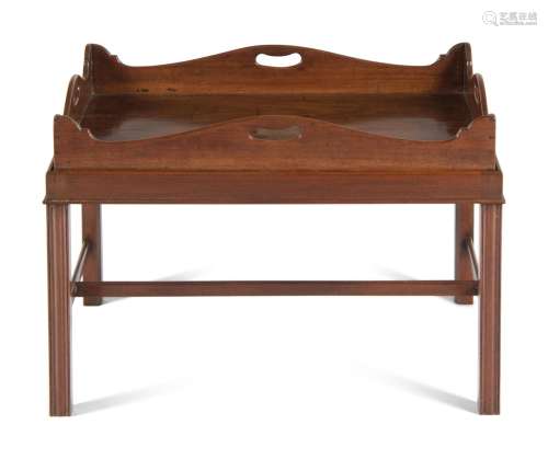 A George III Carved Mahogany Tray on Stand