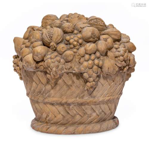 A Terra Cotta Model of a Fruit-Filled Basket