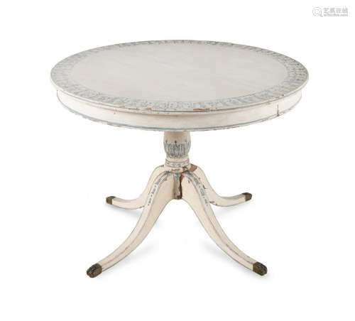 A George III Style Painted Pedestal Table