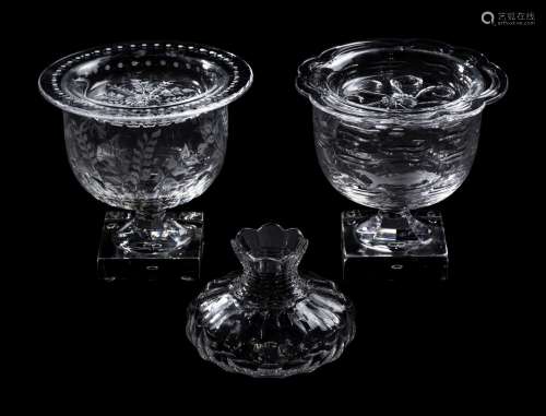 Three William Yeoward Glass Table Articles