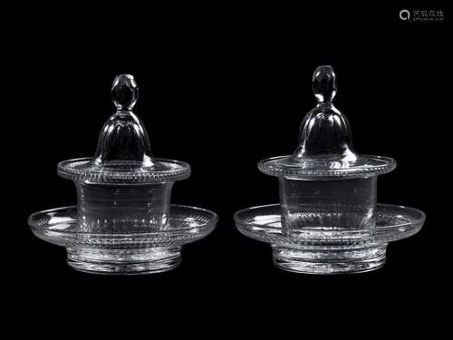 A Pair of Anglo-Irish Cut Glass Jars