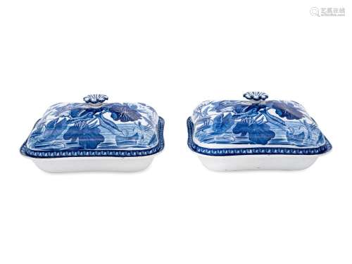 A Pair of Wedgwood Transferware Covered Dishes