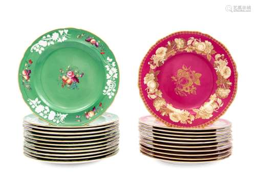 Two Sets of Spode Porcelain Dinner Plates
