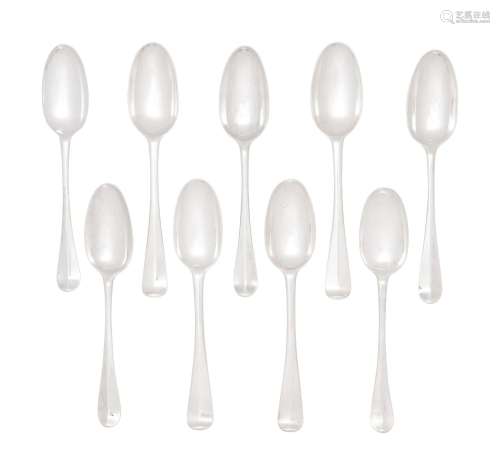 A Group of Eighteen Irish Silver Soup Spoons