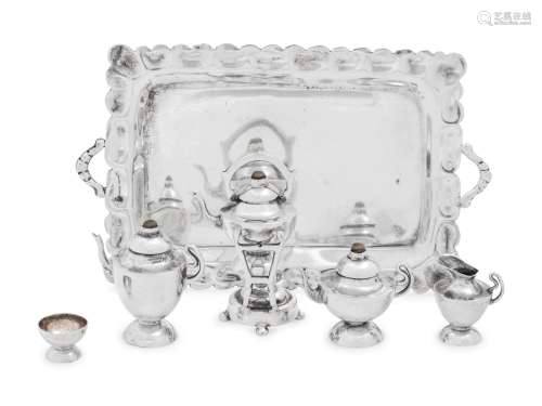 A Mexican Silver Miniature Six-Piece Tea and Coffee Service