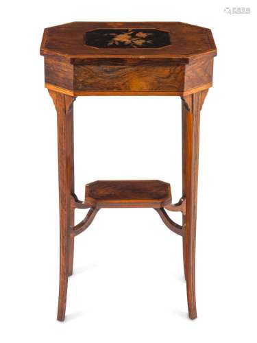 A Late George III Rosewood and Marquetry Occasional Table