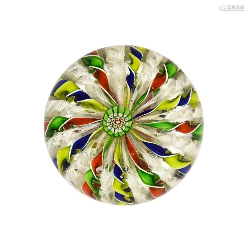 A St Louis Crown Paperweight, circa 1850, a central composit...