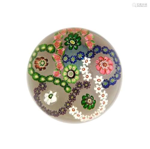 A Clichy Paperweight, circa 1850, the central canes within m...