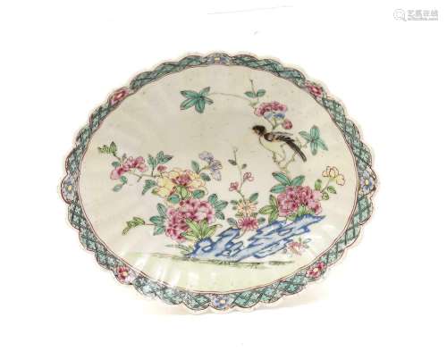 A Chelsea Porcelain Small Dish, circa 1752-53, of fluted ova...