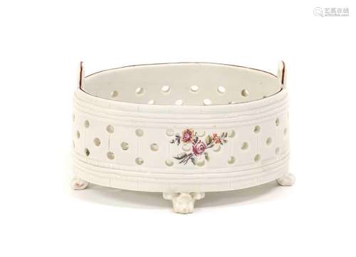 A Chelsea Porcelain Butter Cooler, circa 1755, of pierced co...