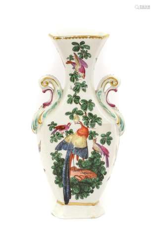 A Chelsea Porcelain Vase, circa 1758-62, of hexagonal balust...