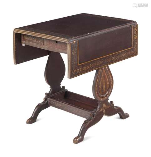 A Northern European Brown-Painted and Parcel-Gilt Sofa Table