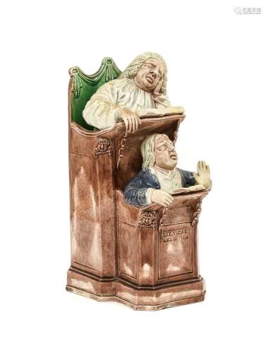 A Ralph Wood Style Pearlware Vicar and Moses Group, circa 17...