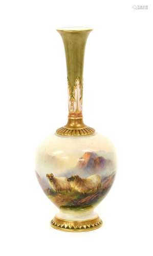 A Royal Worcester Porcelain Vase, by Ernest Barker, 1911, of...