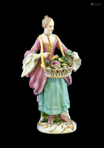 A Meissen Porcelain Cris de Paris Figure of a Flower Girl, c...