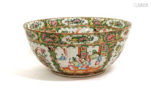 A Cantonese Porcelain Punch Bowl, 19th century, typically pa...