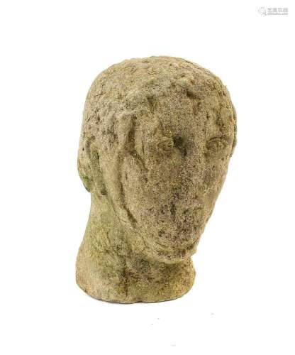 A Medieval Carved Stone Head, probably English or French, as...