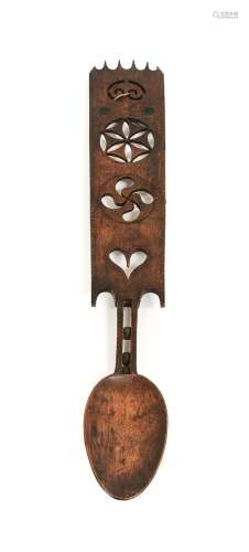 A Welsh Treen Love Spoon, late 18th/early 19th century, the ...
