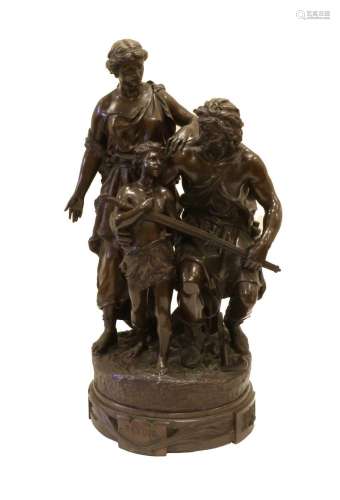 Ernest Rancoutet (1870-1915): Devoir, A Bronze Figure Group,...